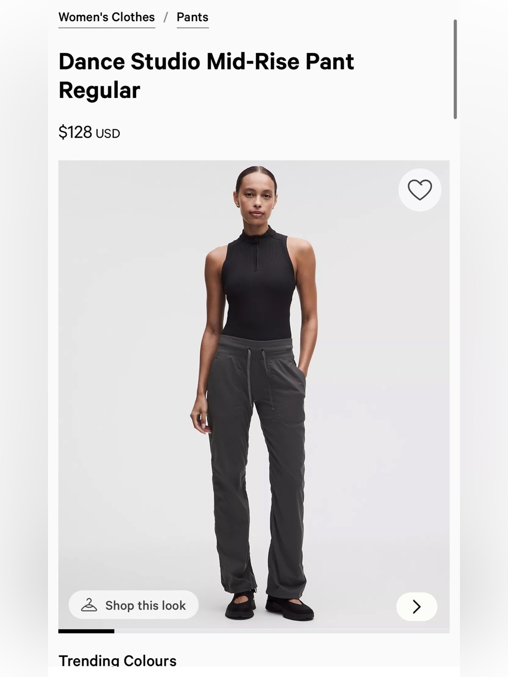 Lululemon Dance Studio Mid-Rise Pant Regular in Graphite Grey